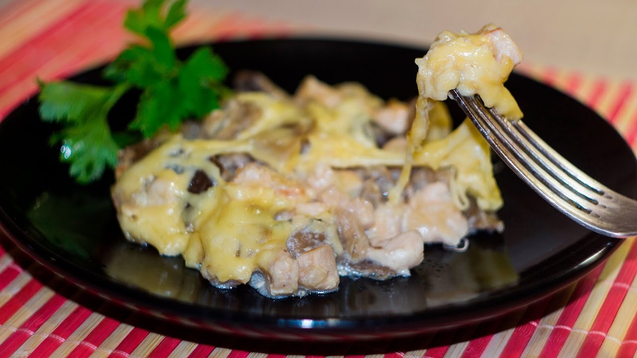 Жульен с курицей и грибами рецепт с фото на сковороде